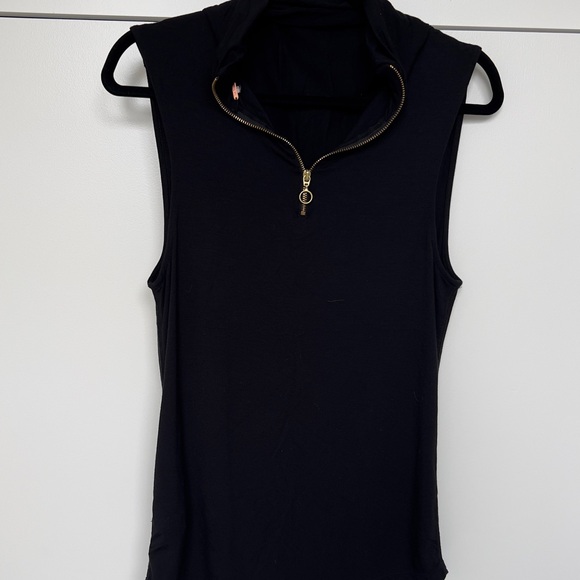 Free People Tops - Free People Sleeveless Black Zip-Up Top